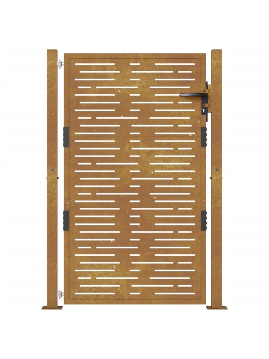 Sodo vartai, 105x155cm, corten plienas, kvadratų dizaino