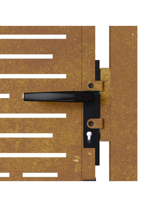 Sodo vartai, 105x155cm, corten plienas, kvadratų dizaino