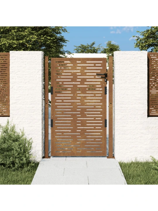Sodo vartai, 105x155cm, corten plienas, kvadratų dizaino