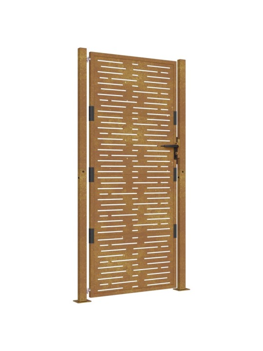 Sodo vartai, 105x180cm, corten plienas, kvadratų dizaino