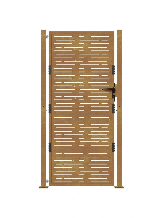 Sodo vartai, 105x205cm, corten plienas, kvadratų dizaino