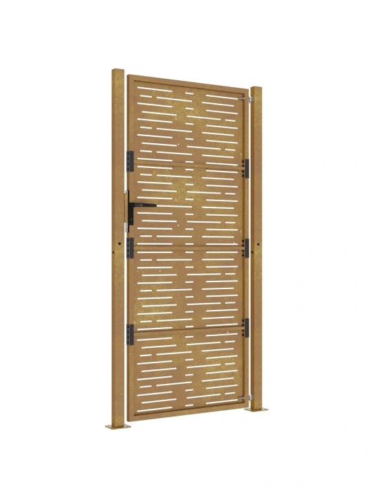 Sodo vartai, 105x205cm, corten plienas, kvadratų dizaino