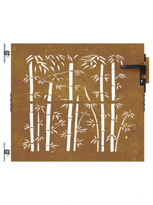 Sodo vartai, 85x100cm, corten plienas, bambuko dizaino