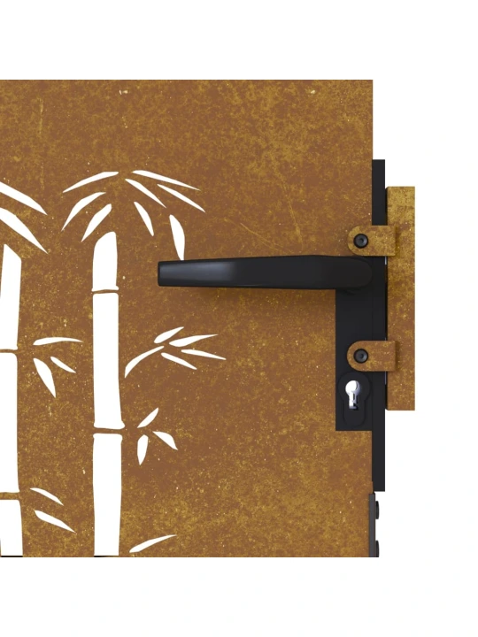 Sodo vartai, 85x100cm, corten plienas, bambuko dizaino