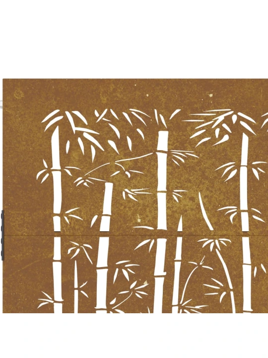Sodo vartai, 85x100cm, corten plienas, bambuko dizaino