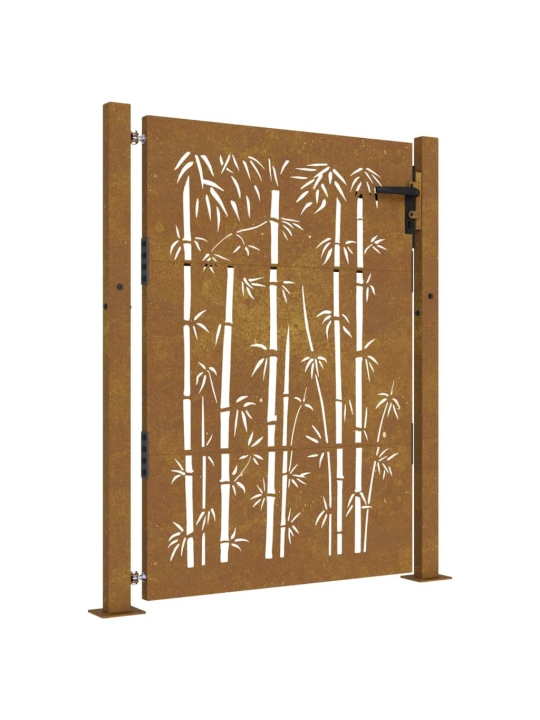 Sodo vartai, 105x155cm, corten plienas, bambuko dizaino