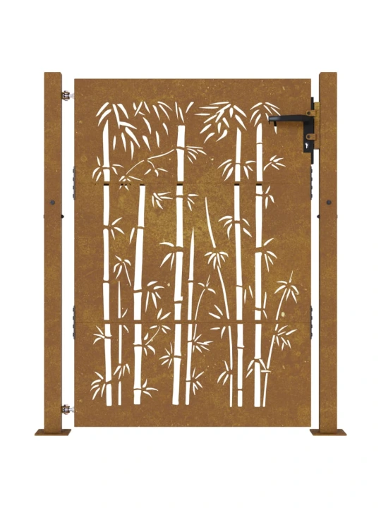 Sodo vartai, 105x155cm, corten plienas, bambuko dizaino