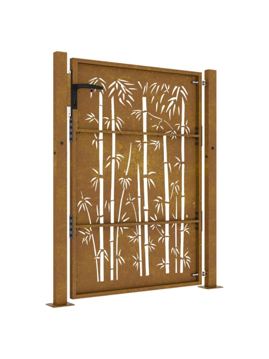 Sodo vartai, 105x155cm, corten plienas, bambuko dizaino