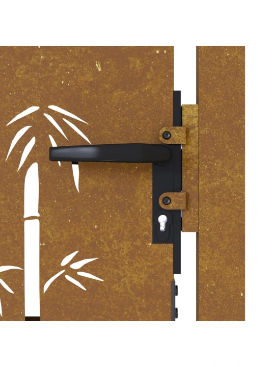 Sodo vartai, 105x155cm, corten plienas, bambuko dizaino