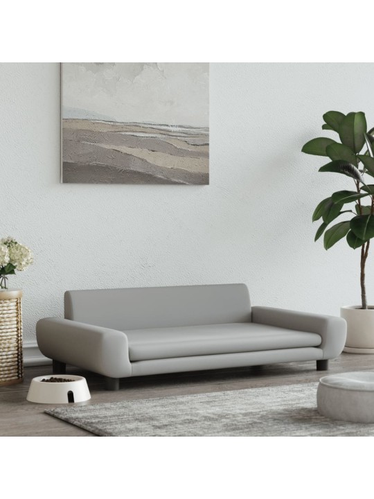 Lova šunims, šviesiai pilkos spalvos, 100x54x33cm, aksomas