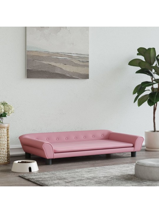 Lova šunims, rožinės spalvos, 100x50x21cm, aksomas