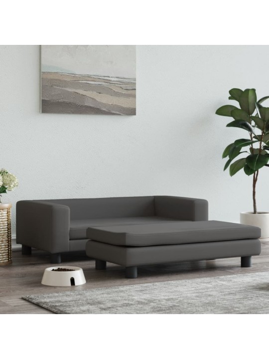 Lova šunims su prailginimu, pilka, 100x50x30cm, aksomas