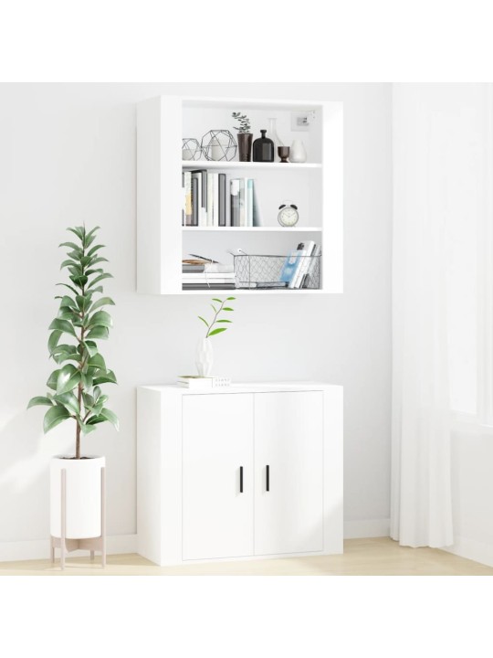Sieninė spintelė, balta, 80x33x80cm, apdirbta mediena
