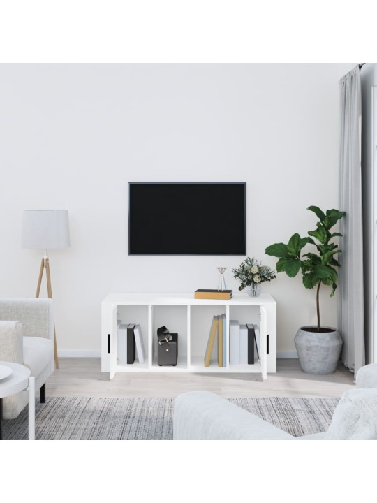 Televizoriaus spintelė, baltos spalvos, 100x35x40cm, mediena