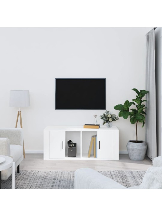 Televizoriaus spintelė, baltos spalvos, 100x35x40cm, mediena