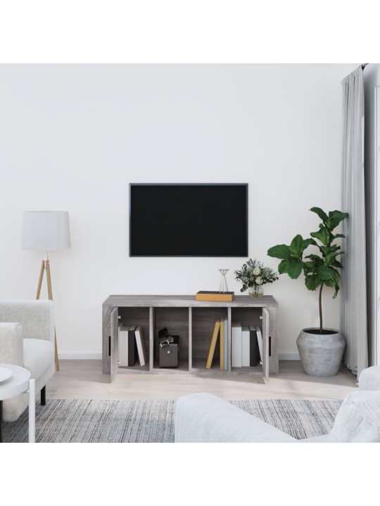 Televizoriaus spintelė, pilka ąžuolo, 100x35x40cm, mediena