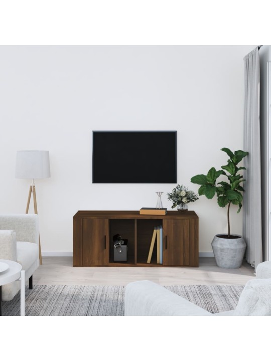 Televizoriaus spintelė, ruda ąžuolo, 100x35x40cm, mediena