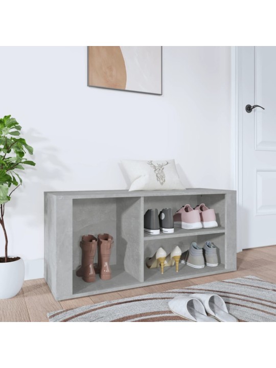 Spintelė batams, betono pilka, 100x35x45cm, apdirbta mediena