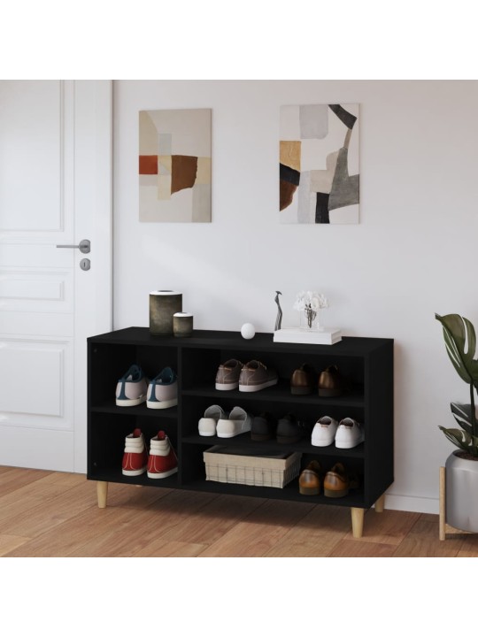 Spintelė batams, juodos spalvos, 102x36x60cm, apdirbta mediena