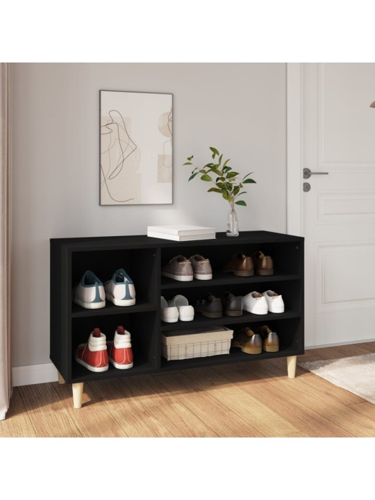 Spintelė batams, juodos spalvos, 102x36x60cm, apdirbta mediena