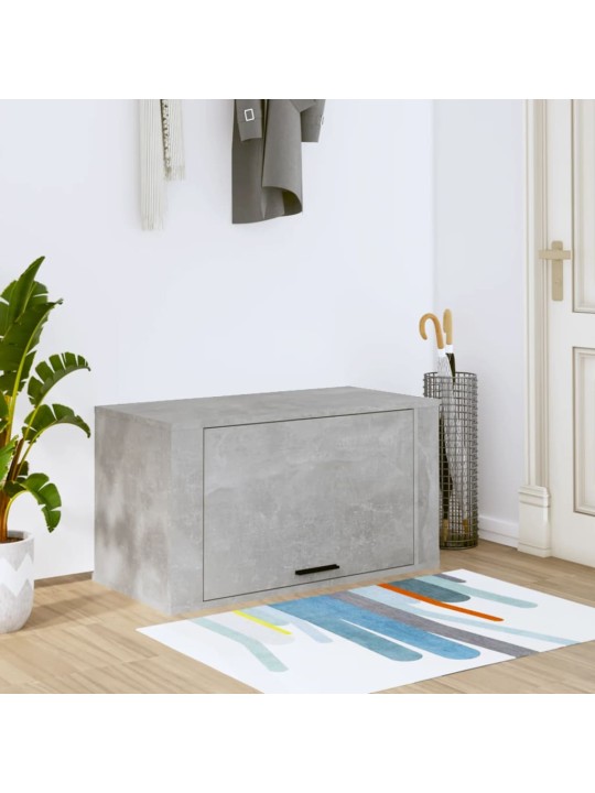 Sieninė spintelė batams, betono pilka, 70x35x38cm, mediena