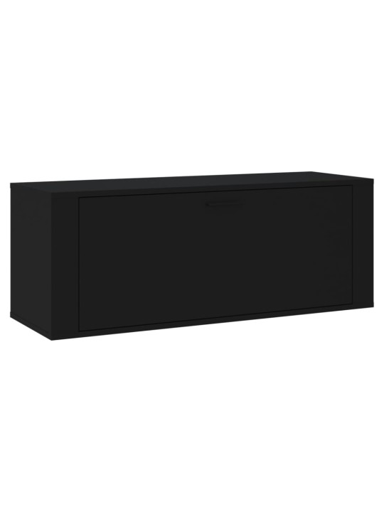 Sieninė spintelė batams, juoda, 100x35x38cm, apdirbta mediena