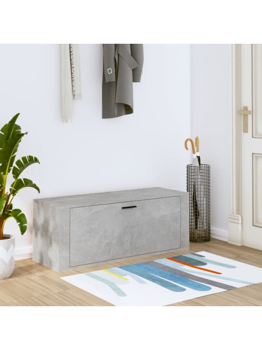 Spintelė batams, betono pilka, 100x35x38cm, apdirbta mediena