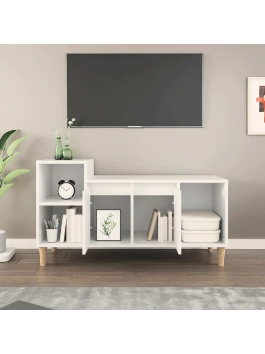 Televizoriaus spintelė, baltos spalvos, 100x35x55cm, mediena