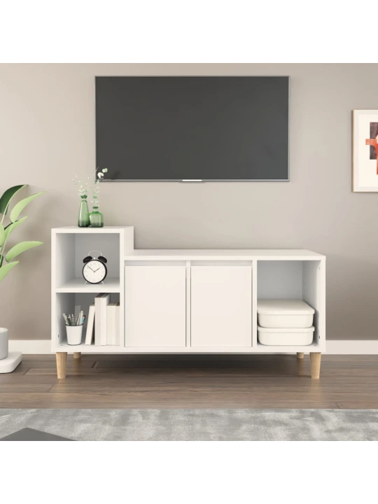 Televizoriaus spintelė, baltos spalvos, 100x35x55cm, mediena