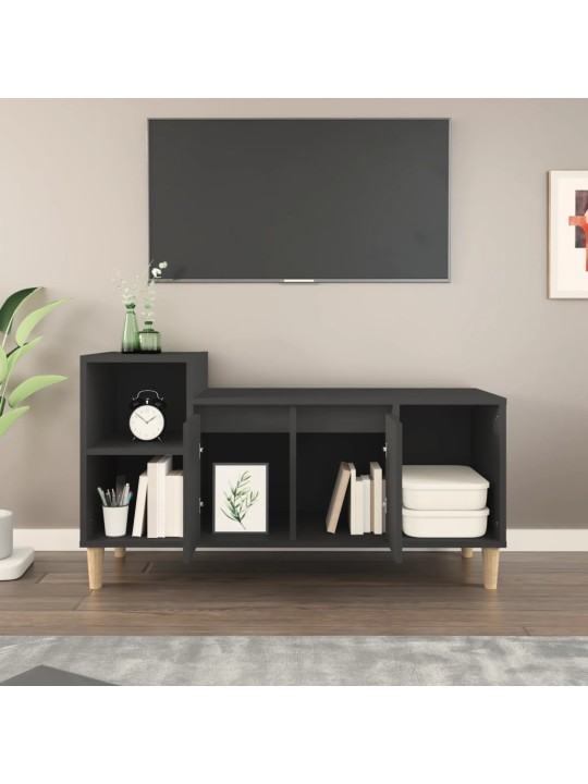 Televizoriaus spintelė, juodos spalvos, 100x35x55cm, mediena