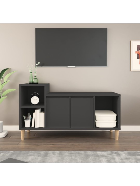 Televizoriaus spintelė, juodos spalvos, 100x35x55cm, mediena