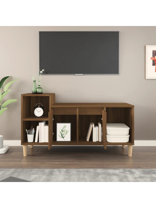 Televizoriaus spintelė, ruda ąžuolo, 100x35x55cm, mediena