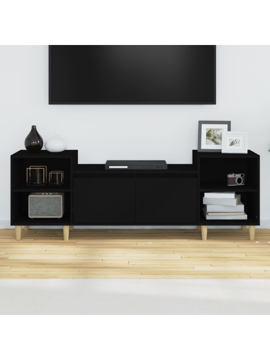 Televizoriaus spintelė, juodos spalvos, 160x35x55cm, mediena