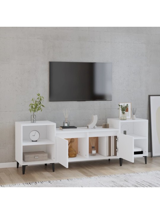 Televizoriaus spintelė, baltos spalvos, 160x35x55cm, mediena