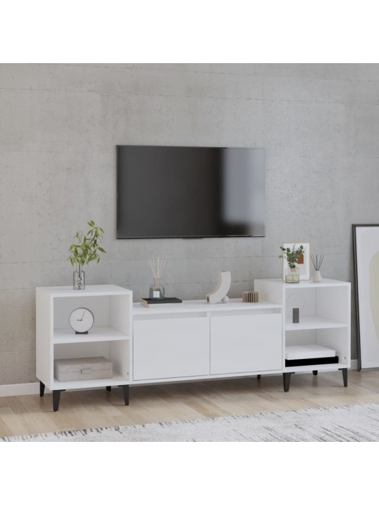 Televizoriaus spintelė, balta, 160x35x55cm, mediena, blizgi