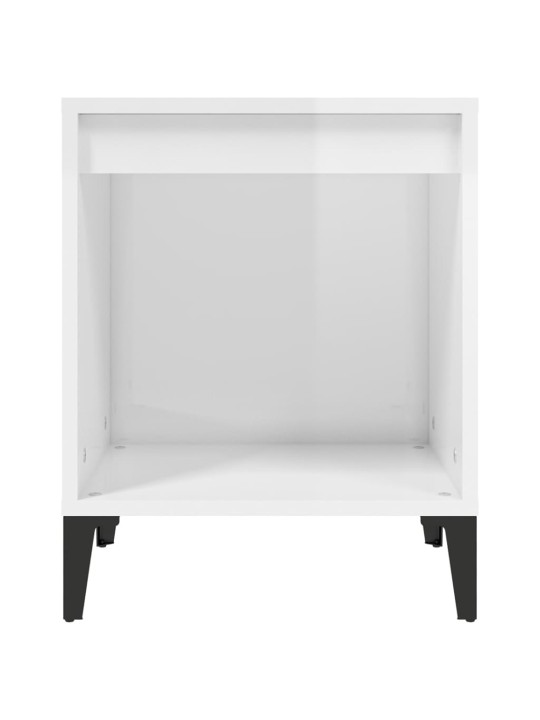Naktinės spintelės, 2vnt., baltos, 40x35x50cm, blizgios