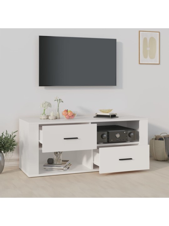 Televizoriaus spintelė, baltos spalvos, 100x35x40cm, mediena