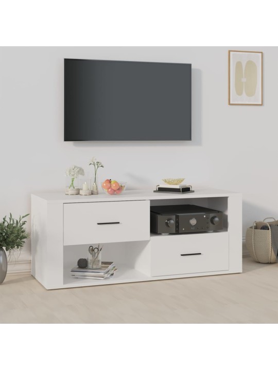 Televizoriaus spintelė, baltos spalvos, 100x35x40cm, mediena
