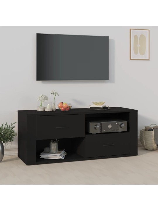Televizoriaus spintelė, juodos spalvos, 100x35x40cm, mediena