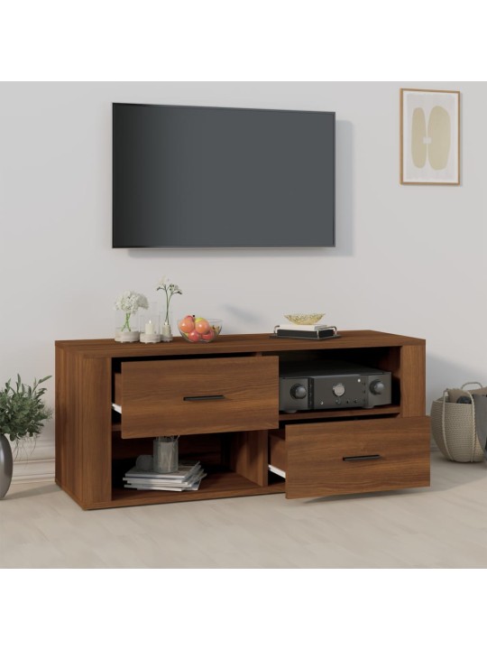 Televizoriaus spintelė, ruda ąžuolo, 100x35x40cm, mediena