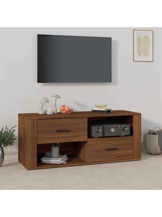 Televizoriaus spintelė, ruda ąžuolo, 100x35x40cm, mediena