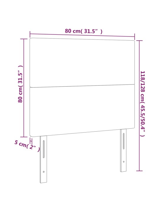Galvūgalis, 2vnt., taupe spalvos, 80x5x78/88cm, audinys