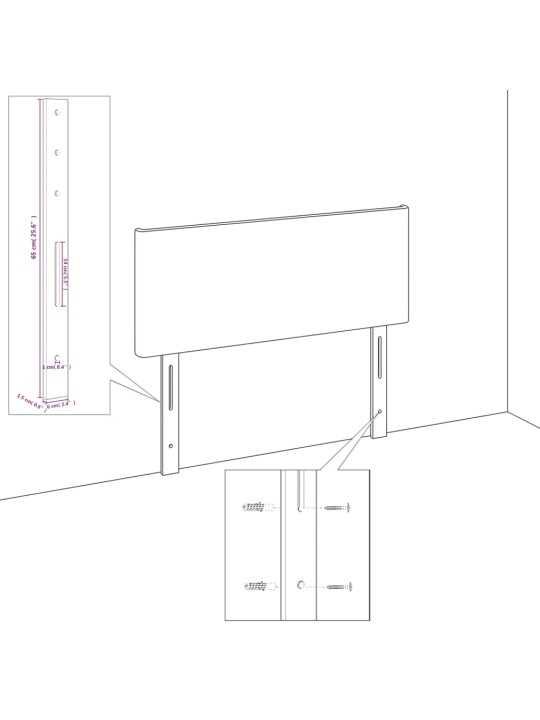 Galvūgalis, 4vnt., juodos spalvos, 100x5x78/88cm, audinys