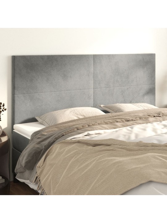 Galvūgalis, 4vnt.,šviesiai pilkos spalvos,90x5x78/88cm, aksomas