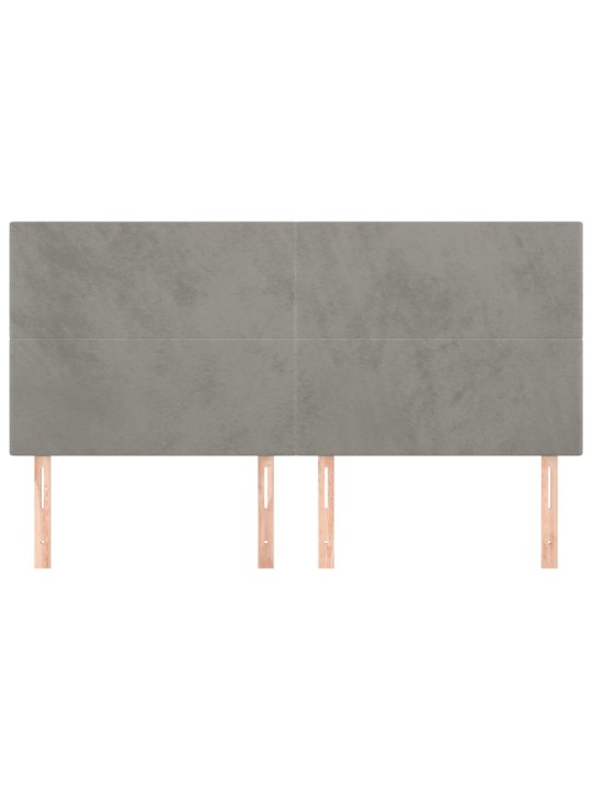 Galvūgalis, 4vnt.,šviesiai pilkos spalvos,100x5x78/88cm,aksomas