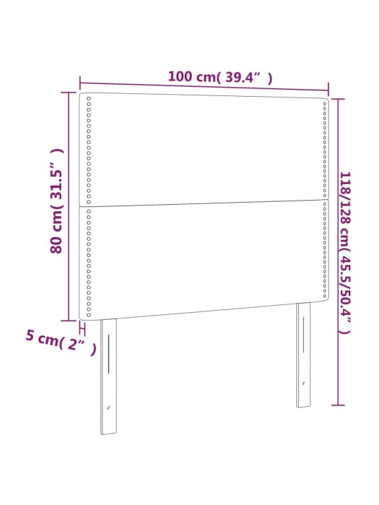 Galvūgalis, 2vnt., juodos spalvos, 100x5x78/88cm, aksomas
