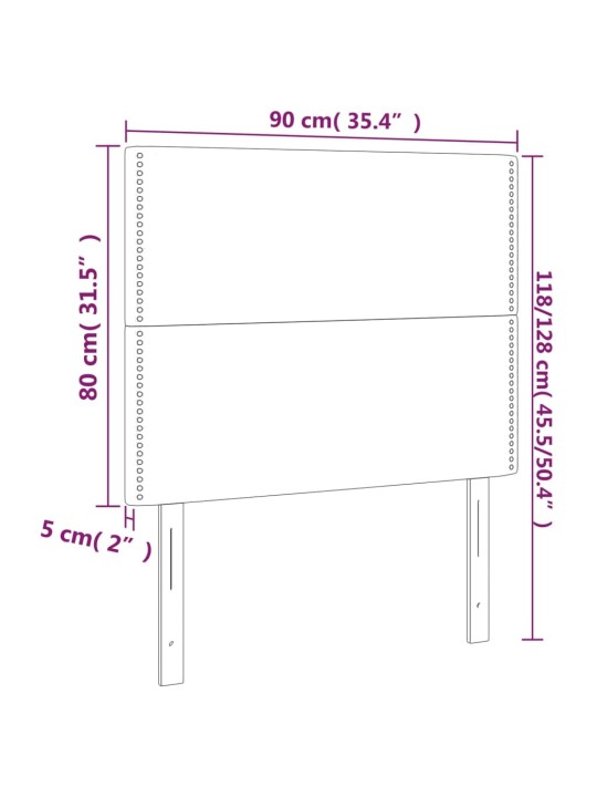 Galvūgalis,2vnt., juodos spalvos, 90x5x78/88cm, dirbtinė oda