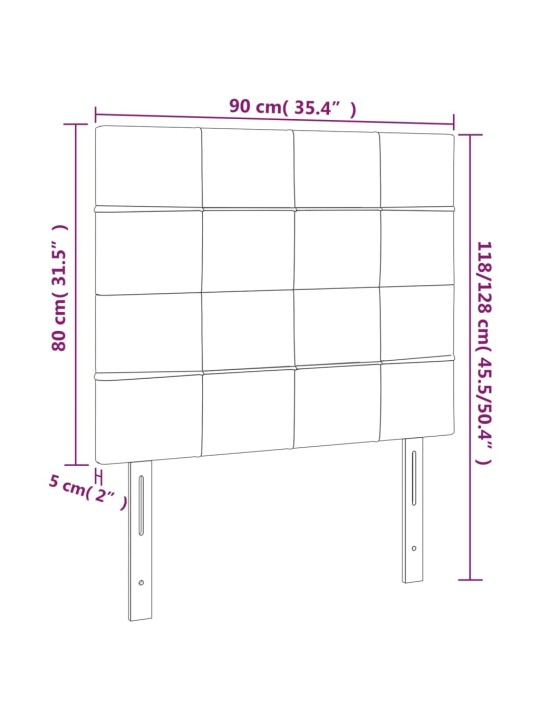 Galvūgalis, 2vnt.,tamsiai rudos spalvos,90x5x78/88cm, audinys