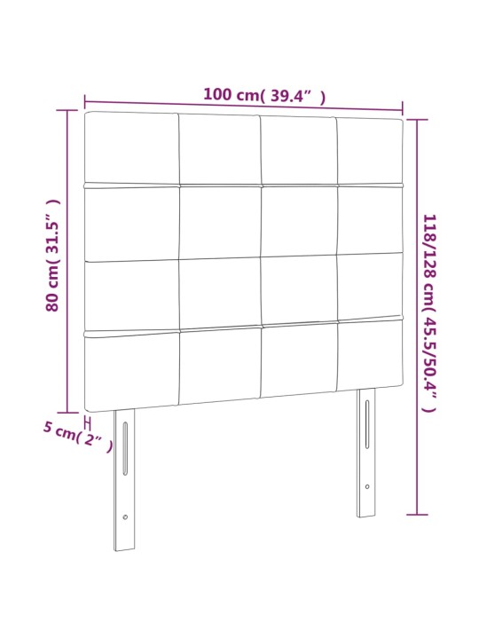 Galvūgalis, 2vnt., juodos spalvos, 100x5x78/88cm, audinys