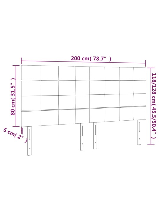 Galvūgalis, 4vnt., juodos spalvos, 100x5x78/88cm, audinys